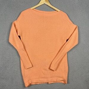 Anthropologie Sweater Womens Size XS Orange Naomi Boat Neck Loose Knit Pullover